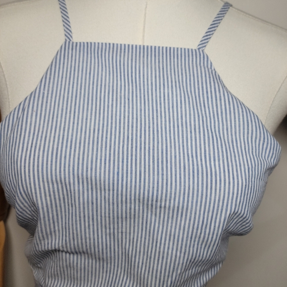 L’atiste by Amy Pinstripe Two-Piece Set Summer Beach Set Size Medium - Picture 5 of 15